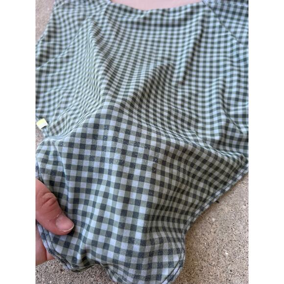 Summersalt The Ruched Backflip Swimsuit - Gingham in Lavender & Ivy, Size 14 - Picture 5 of 10